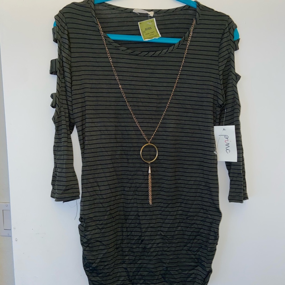 Pinc Green Stripped Shirt